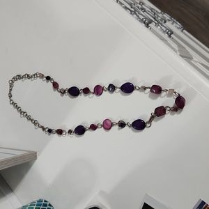 Long Bead Necklace, Purple